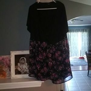 Torrid black and floral shirt